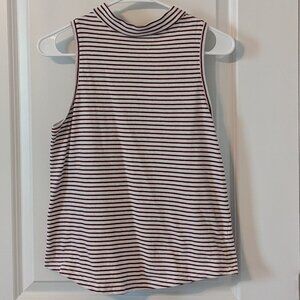 Universal Thread Red & White Striped Mock Neck Tank Top - Size Small